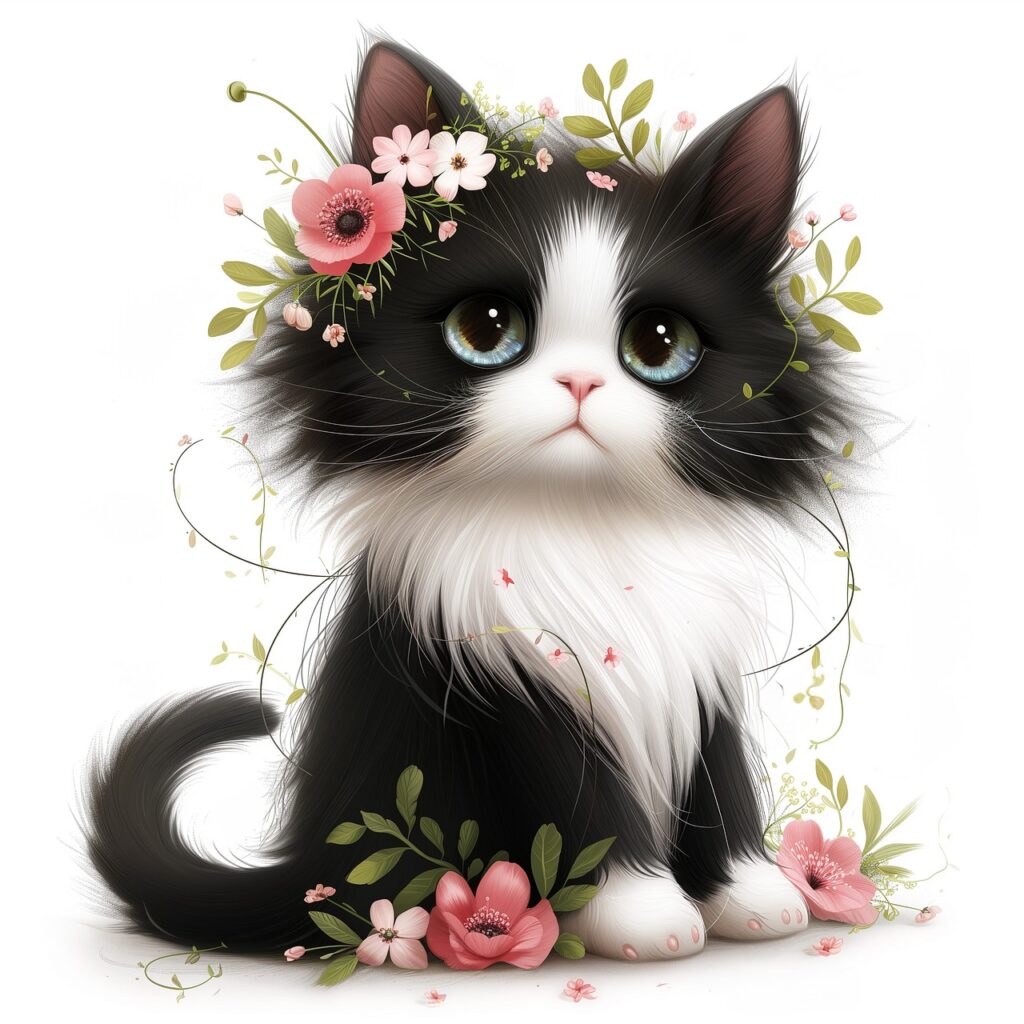 ai generated, cat, flowers-8536834.jpg